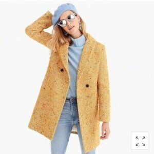J.Crew Daphne yellow tweed coat Petite 0 0P